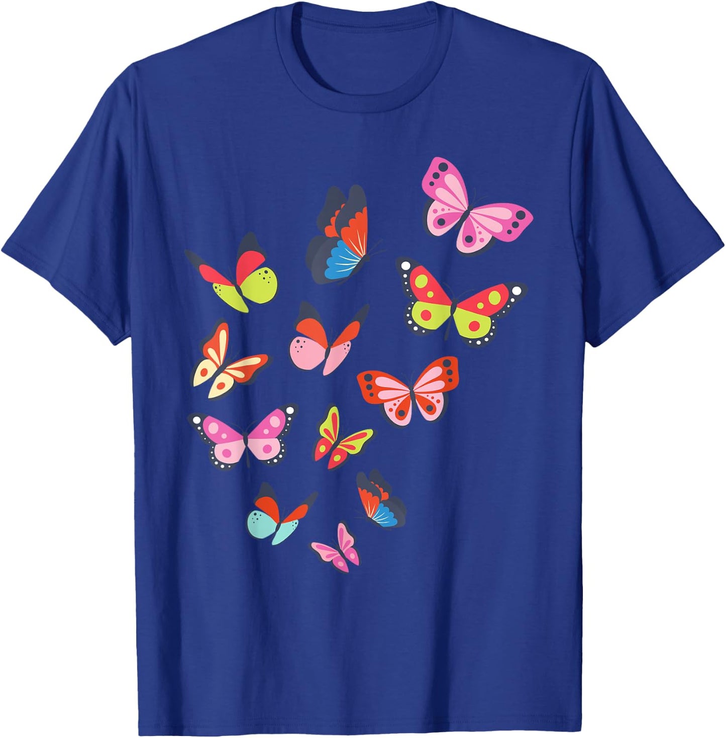 Cute Colorful Butterflies Gift Men Woman Kids T-Shirt - T-Shirt | Royal