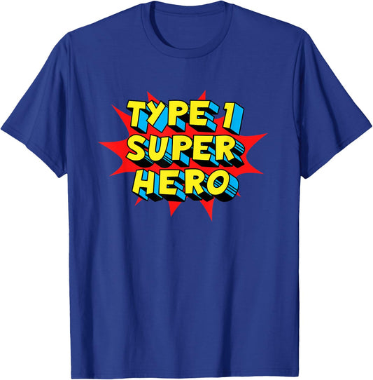 Type One Superhero Type 1 Diabetes Awareness T-Shirt - T-Shirt | Royal