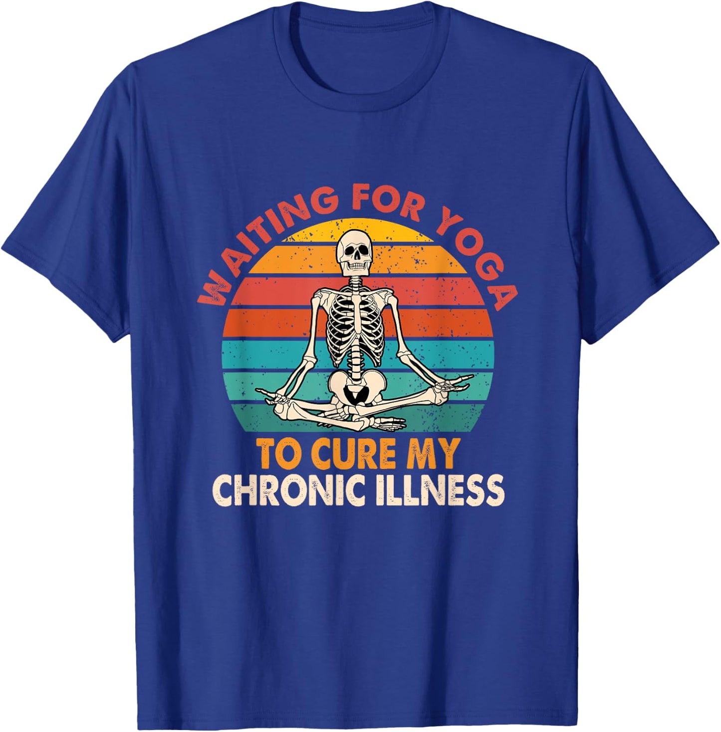 EDS Chronic Waiting For Yoga , -Adults, Black, Small, Short Sleeve, Classic Fit, Yoga Motivation T-Shirt - T-Shirt | Royal