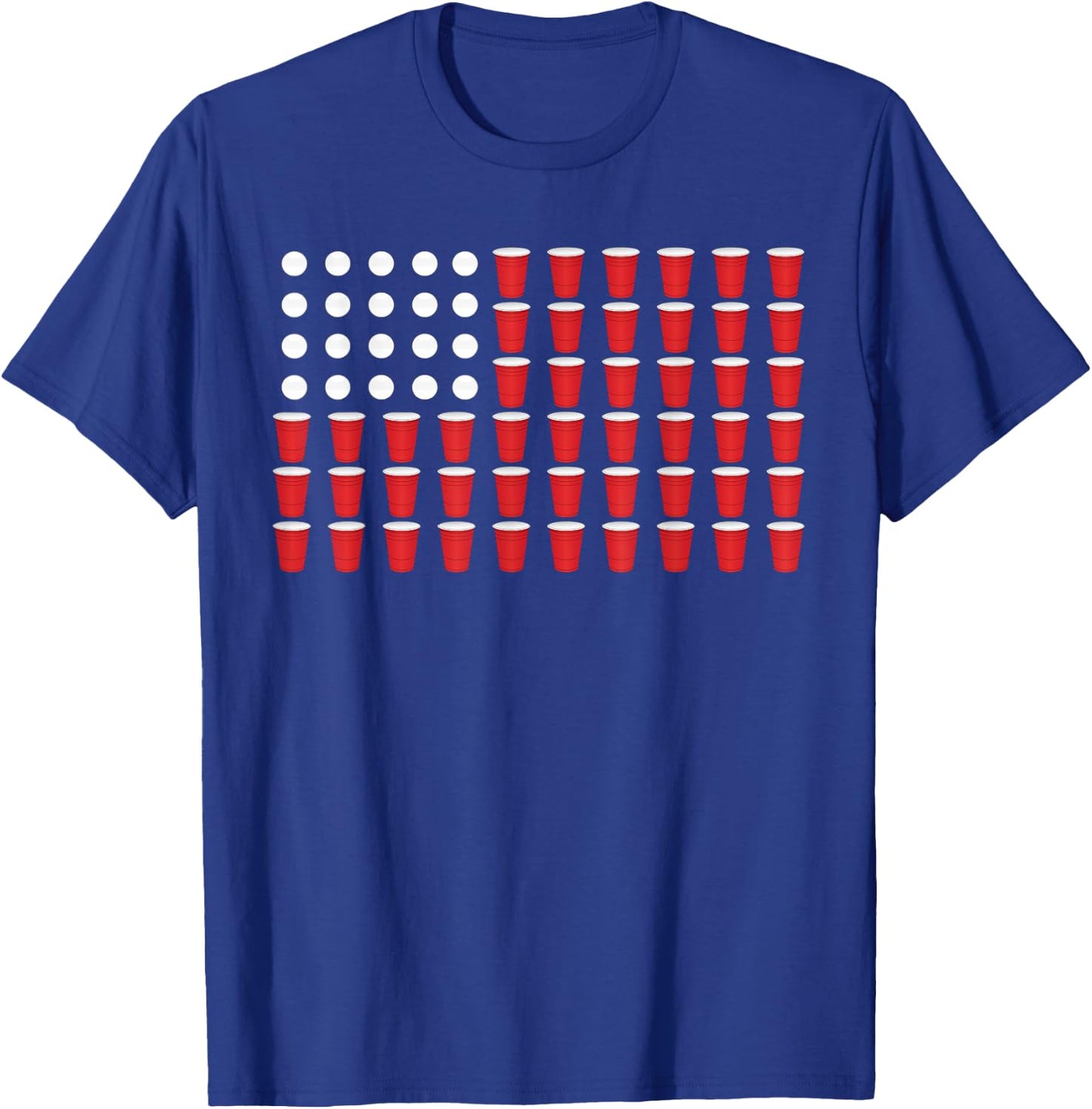 Beer Pong 4th of July American Flag USA America Drinking Men T-Shirt - T-Shirt | Royal