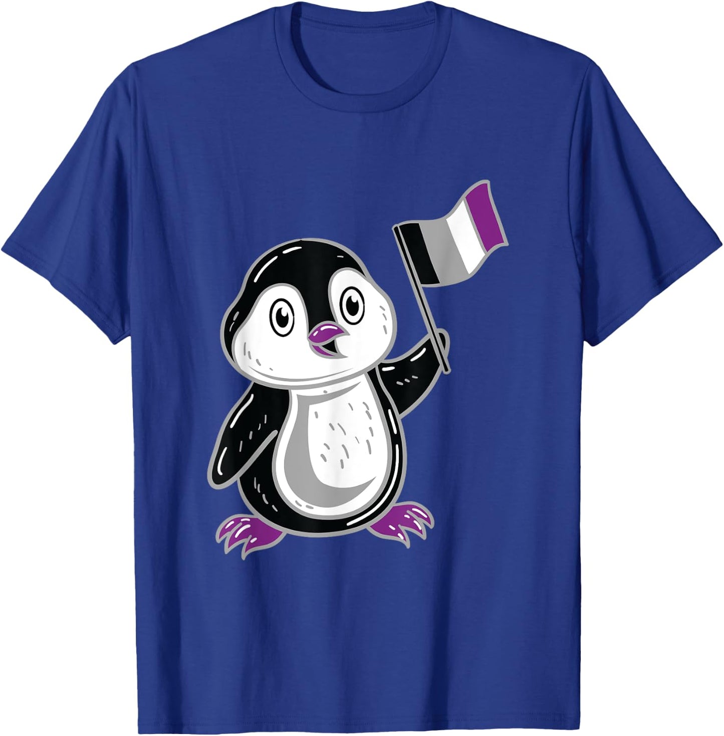 Penguin With Asexual Pride Flag T-Shirt - T-Shirt | Royal