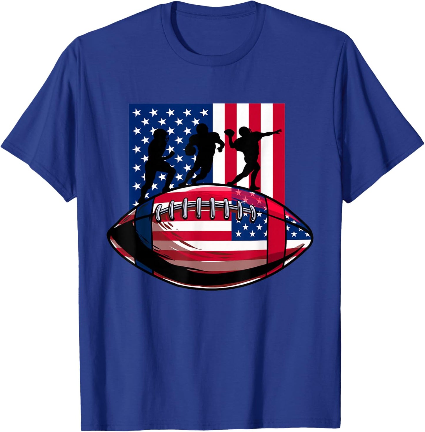 USA Patriot or american football 4th of July american flag T-Shirt - T-Shirt | Royal