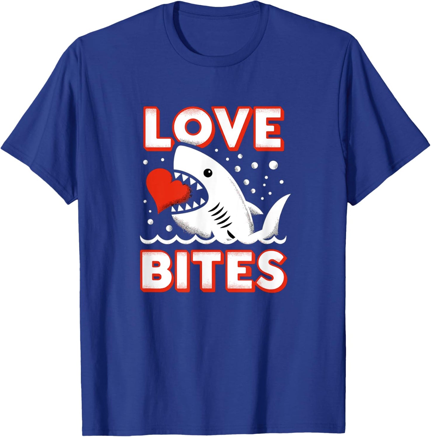Kids Love Bites Shark Toddler Boy Valentines Day Outfit T-Shirt - T-Shirt | Royal