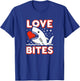 Kids Love Bites Shark Toddler Boy Valentines Day Outfit T-Shirt - T-Shirt | Royal