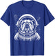 Bulldog Astronaut Funny Cute Dog Space Suit Men Women Kids T-Shirt - T-Shirt | Royal