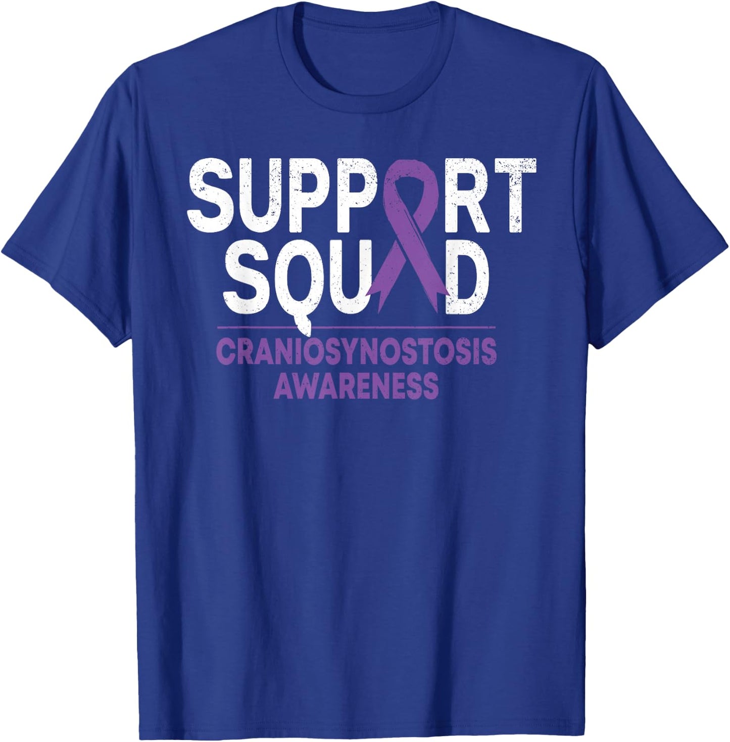 Support Squad Craniosynostosis CSO Awareness Purple Ribbon T-Shirt - T-Shirt | Royal