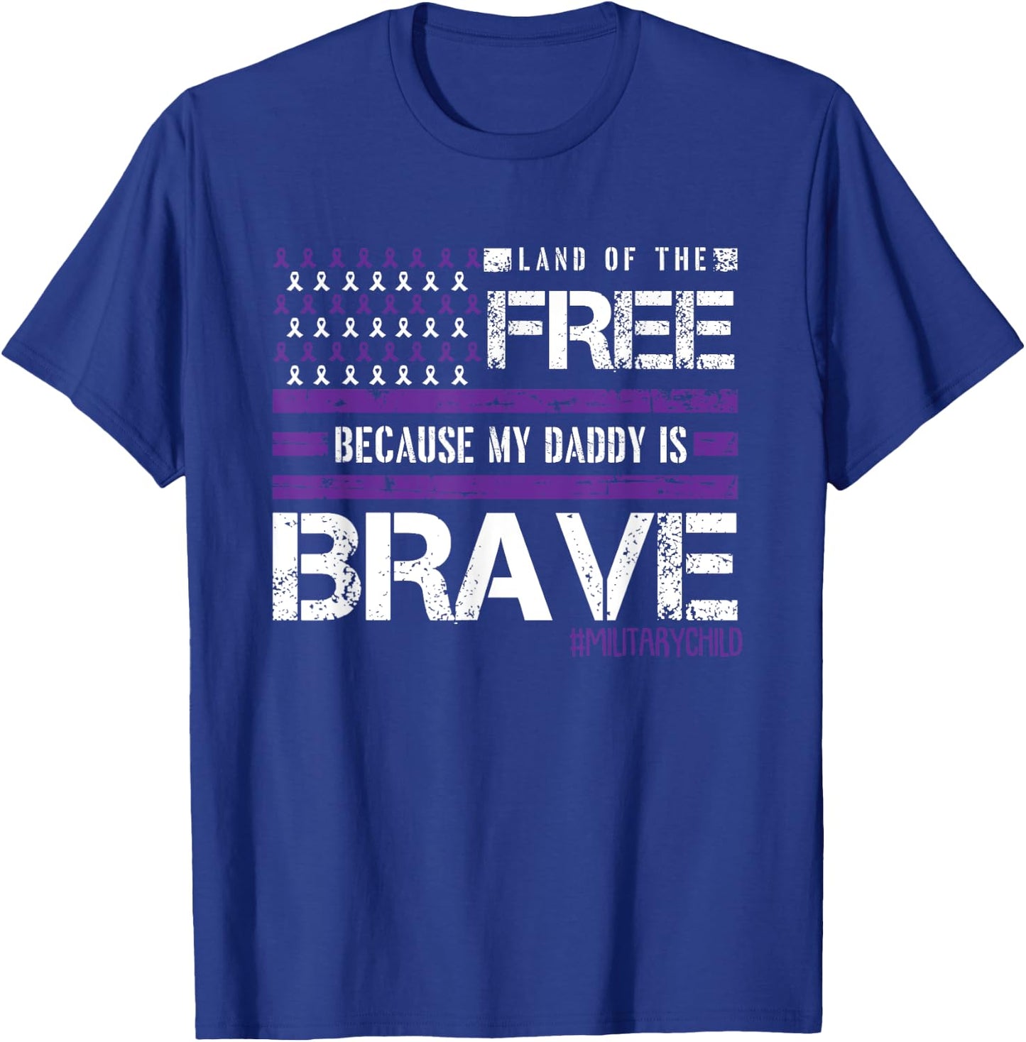 Land Of The Free Month Of The Military Child American Flag T-Shirt - T-Shirt | Royal