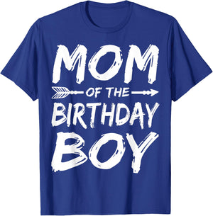Mom of the birthday boy matching family party T-Shirt - T-Shirt | Royal