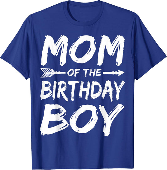 Mom of the birthday boy matching family party T-Shirt - T-Shirt | Royal