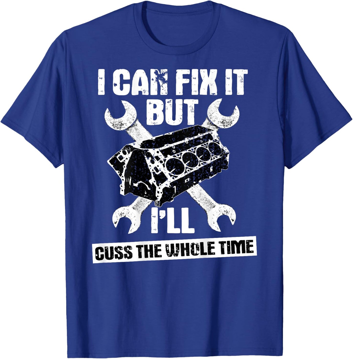 Mechanic Funny Car Repair Design On Back T-Shirt - T-Shirt | Royal