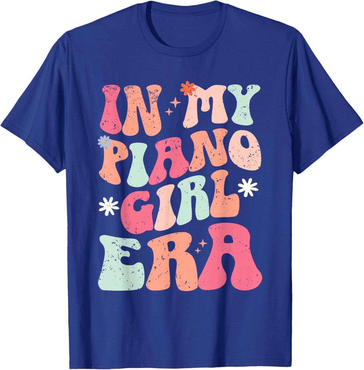 in My Piano Girl Era Groovy Pianist Player Keyboard T-Shirt - T-Shirt | Royal