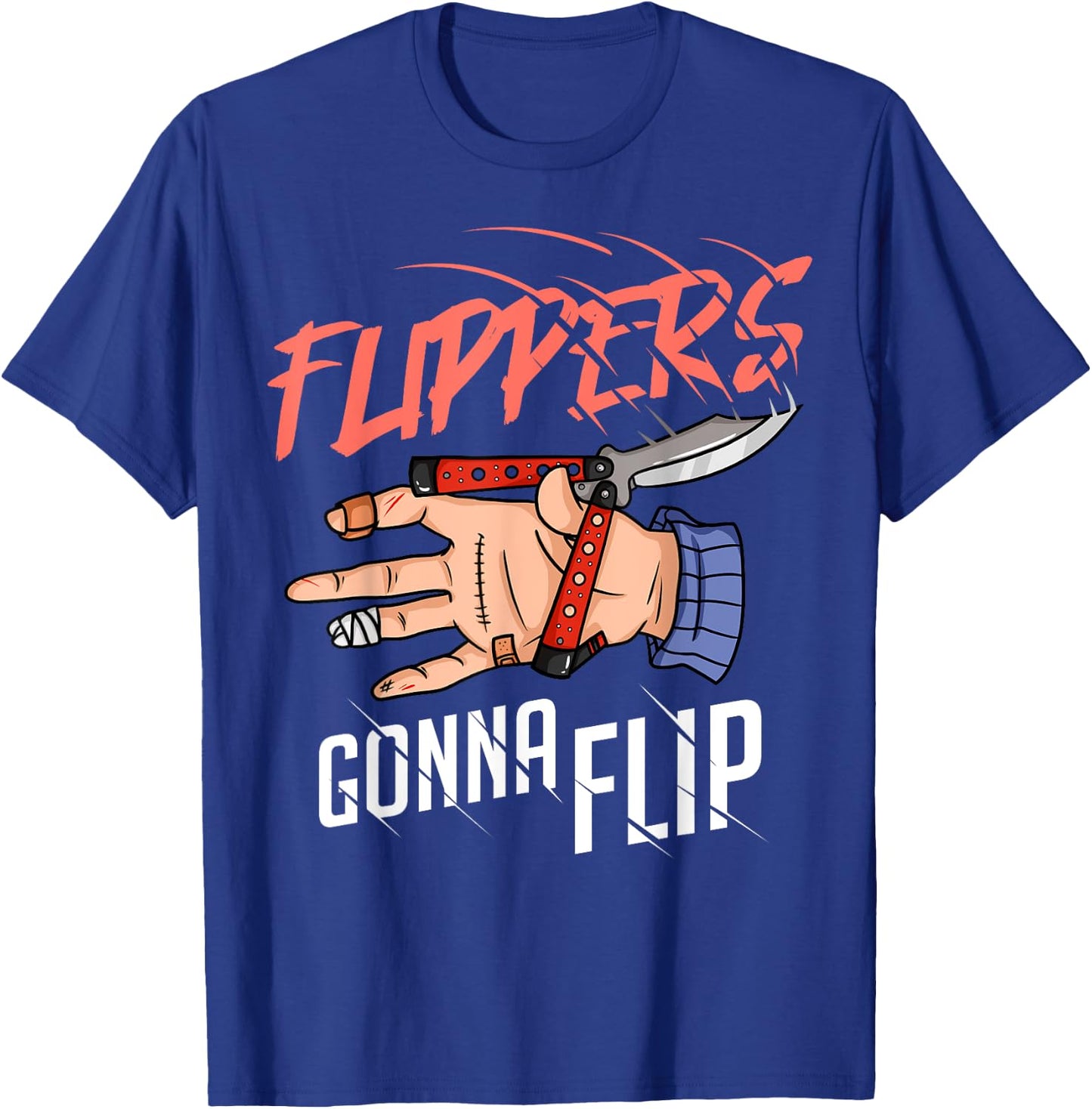 Balisong Flipping Butterfly Knife Training T-Shirt - T-Shirt | Royal