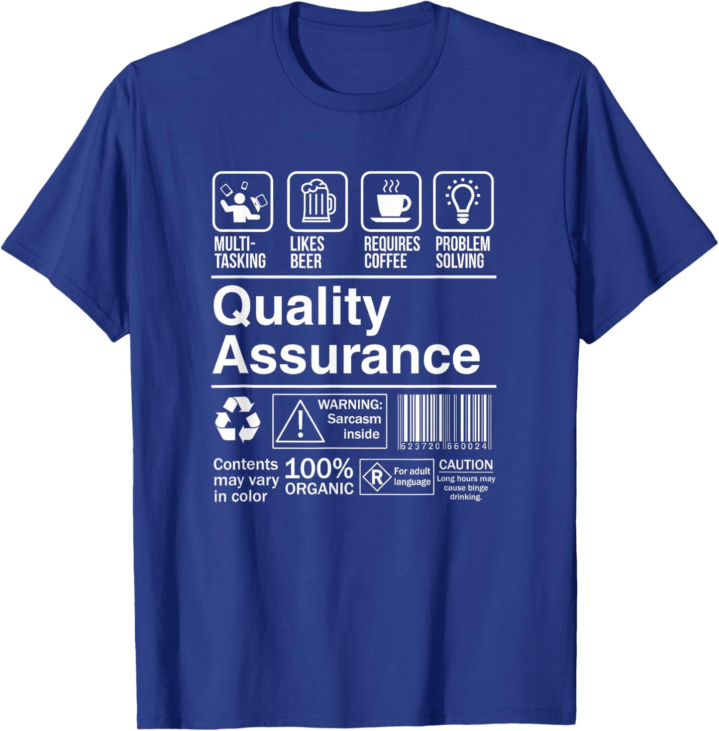 Quality Assurance Gift -Adults Black T-Shirt - T-Shirt | Royal