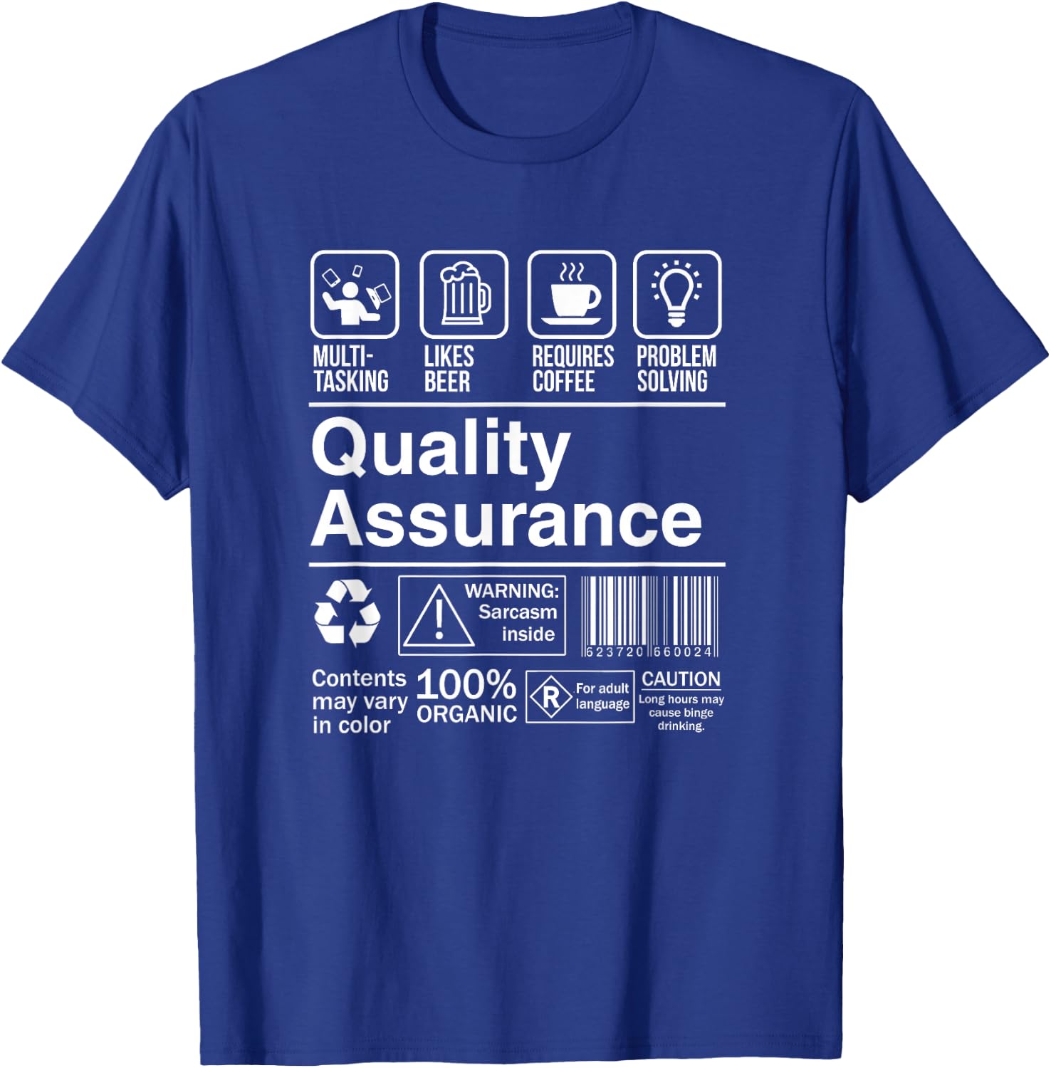 Quality Assurance Gift -Adults Black T-Shirt - T-Shirt | Royal