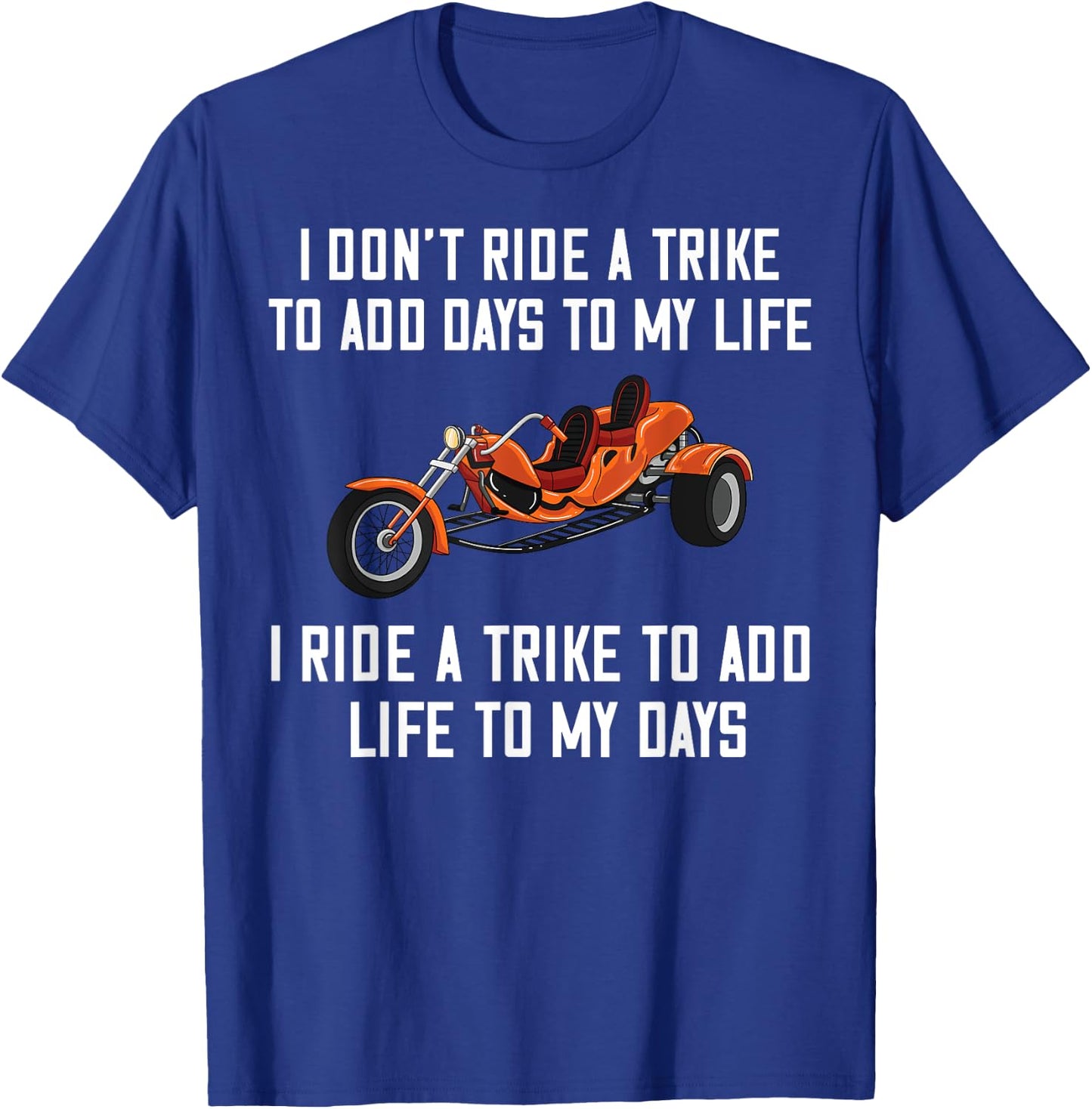 Trike Motorcycle Three Wheeler Bike T-Shirt - T-Shirt | Royal