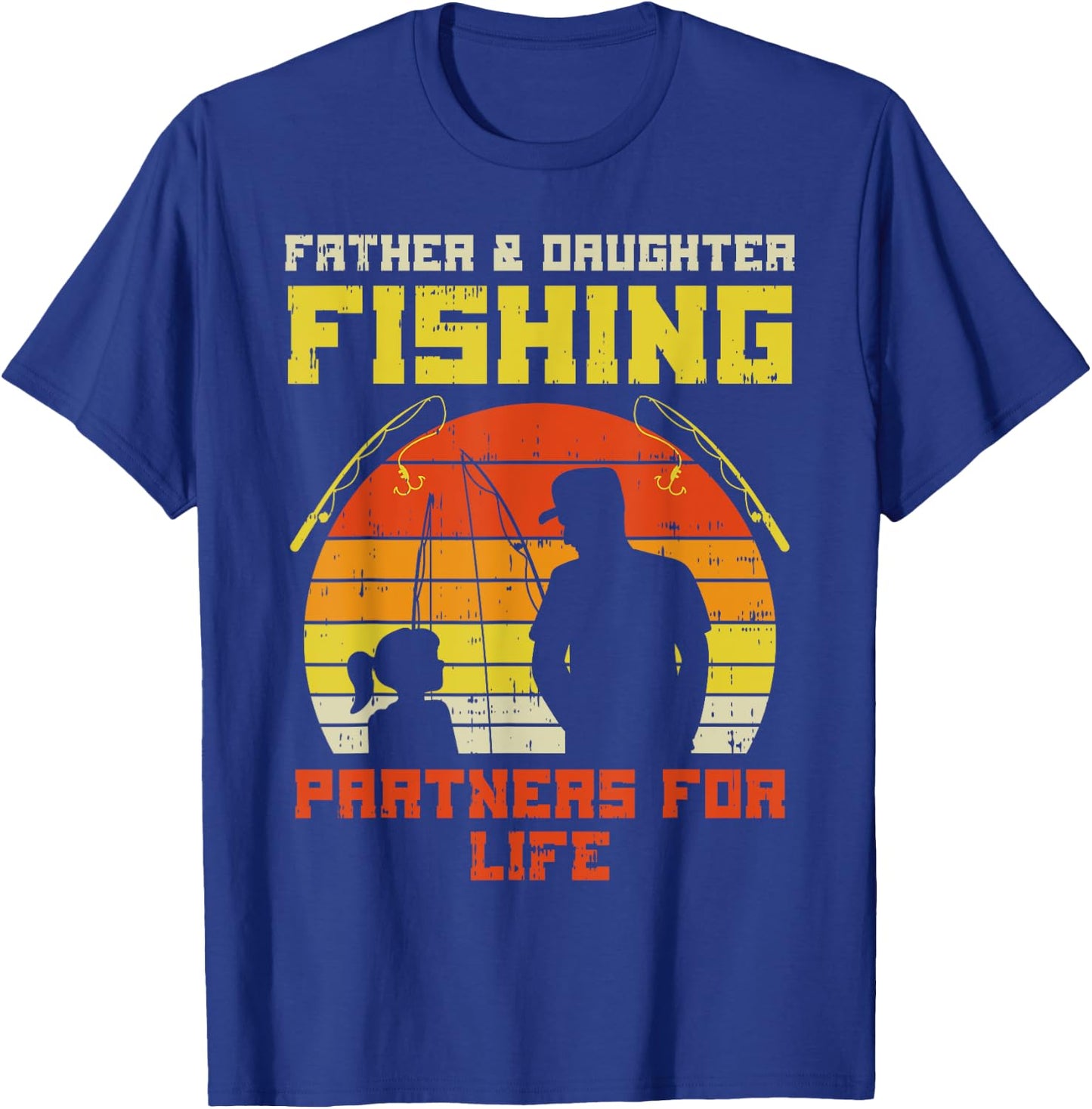 Father Daughter Fishing Partner For Life Retro Matching Gift T-Shirt - T-Shirt | Royal