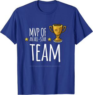MVP of an ALL-STAR Team, with trophy and stars graphic T-Shirt - T-Shirt | Royal