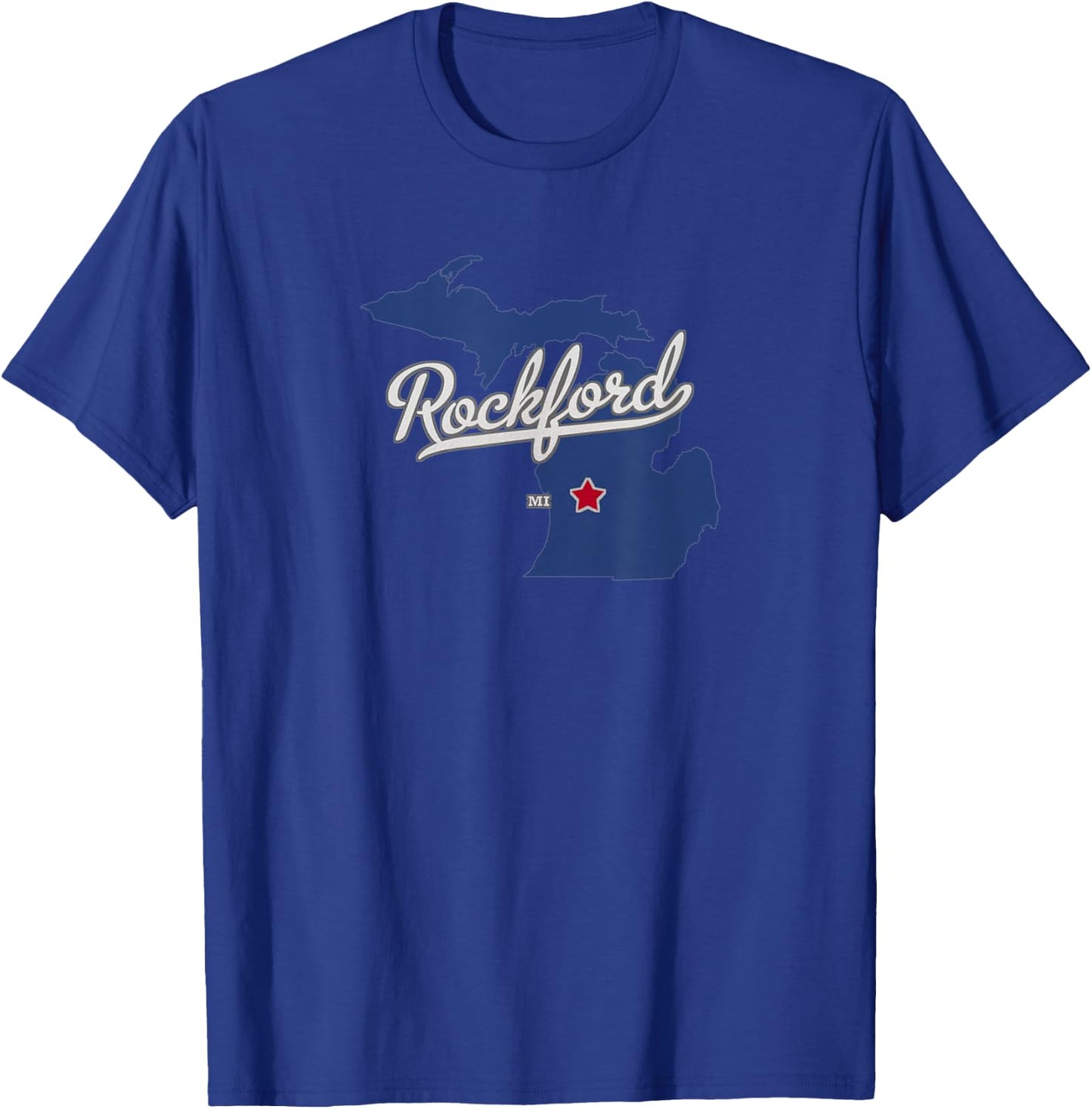 Rockford Michigan MI Map T-Shirt - T-Shirt | Royal