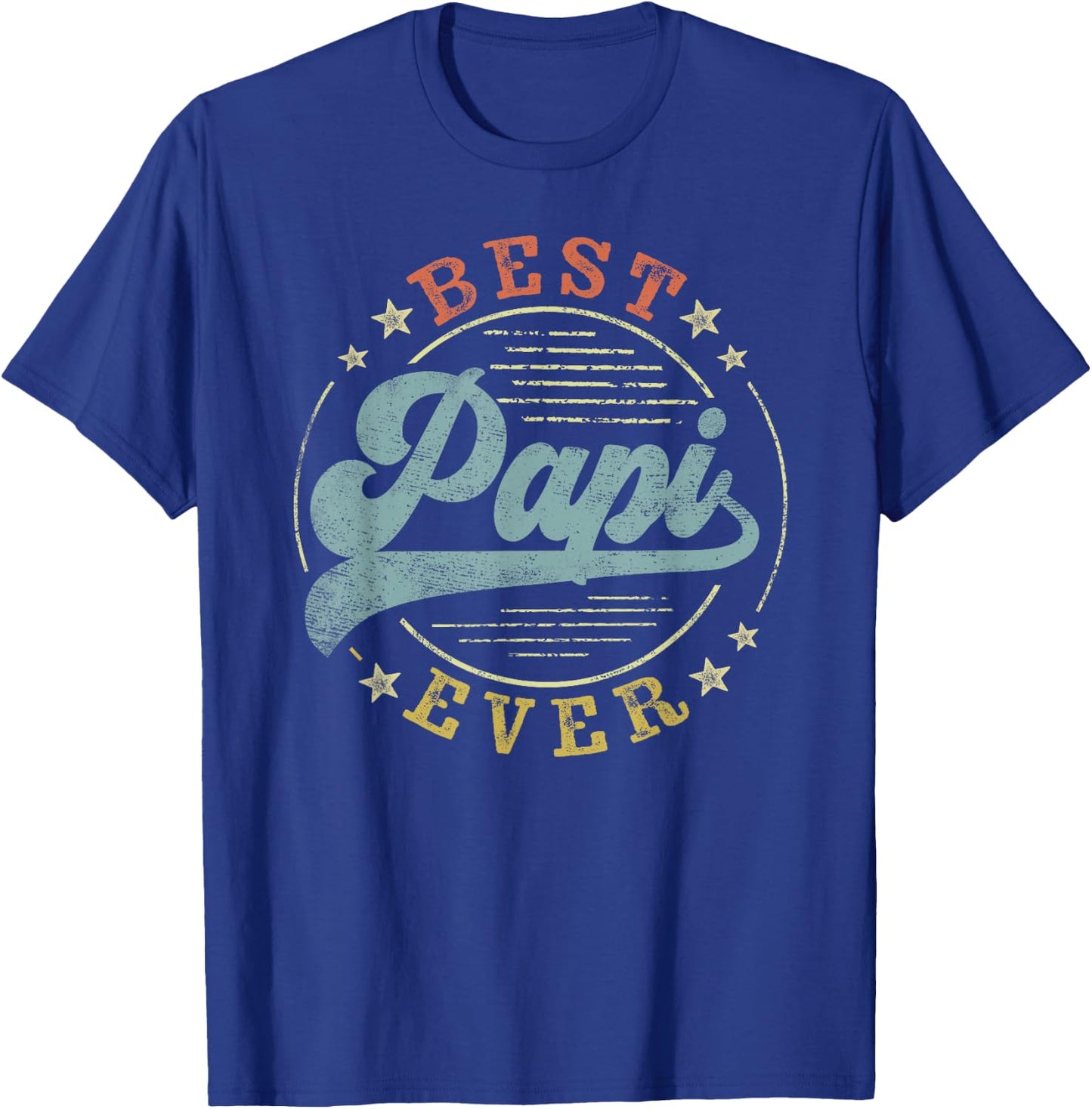 Best Papi Ever Father's Day Papi Gifts Vintage Emblem T-Shirt - T-Shirt | Royal