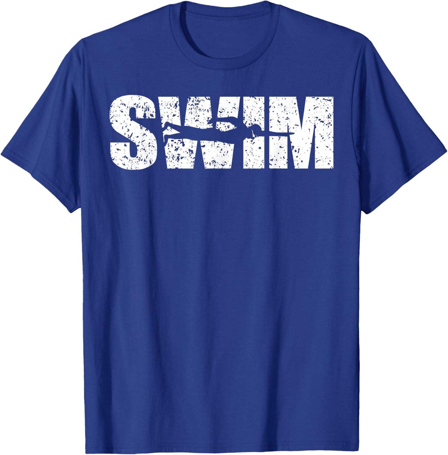 Distressed Look Swimming Gift Swimmers T-Shirt - T-Shirt | Royal