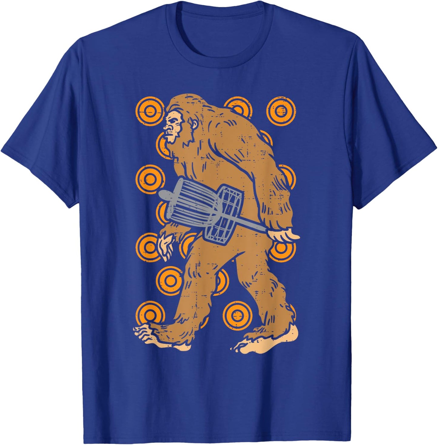 Bigfoot Sasquatch Disc Golf Funny Frisbee Golfing Golfer Men T-Shirt - T-Shirt | Royal