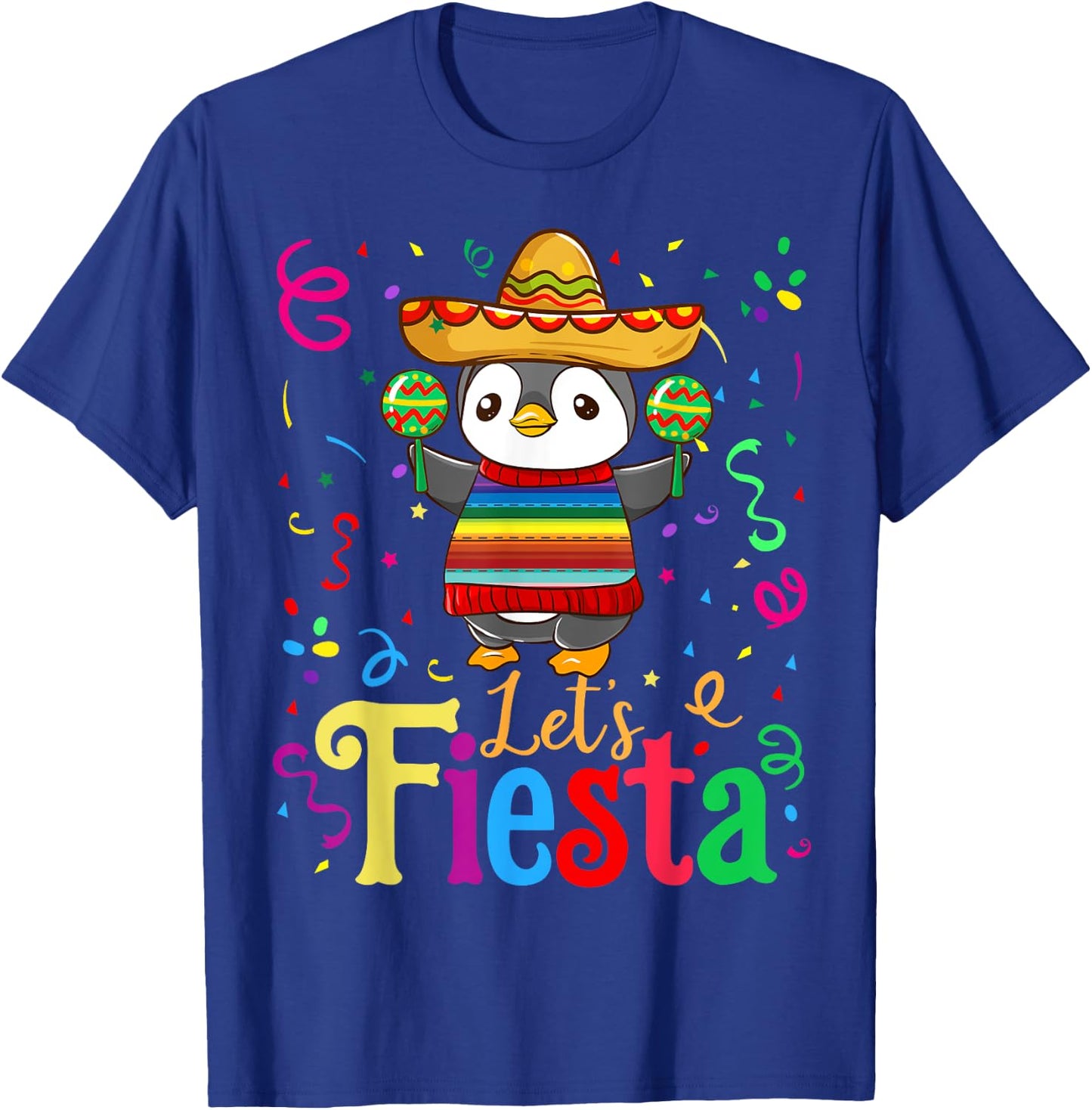 Cinco De Mayo 2020 Shirt Funny Mexican Penguin Let's Fiesta T-Shirt - T-Shirt | Royal