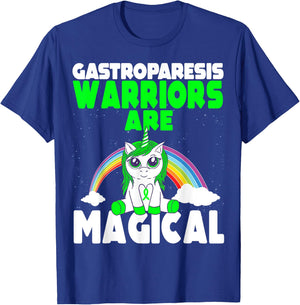 Gastroparesis Awareness Cute Magical Unicorn Green Ribbon T-Shirt - T-Shirt | Royal