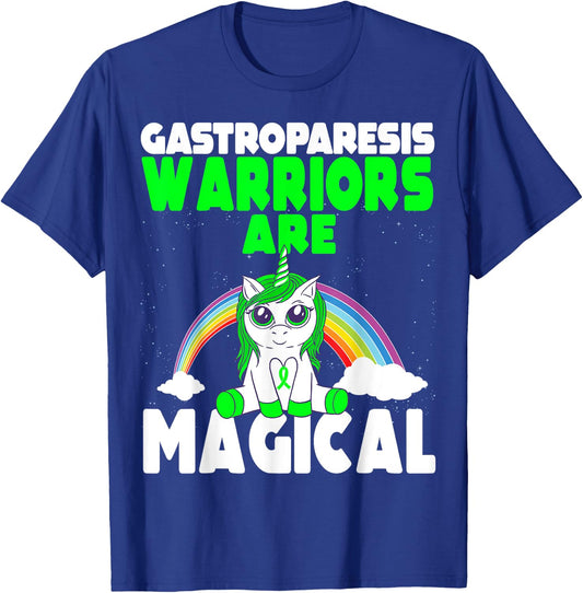 Gastroparesis Awareness Cute Magical Unicorn Green Ribbon T-Shirt - T-Shirt | Royal