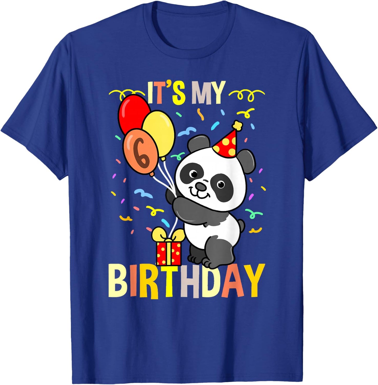 Its My 6th Birthday Panda Animal T-Shirt - T-Shirt | Royal