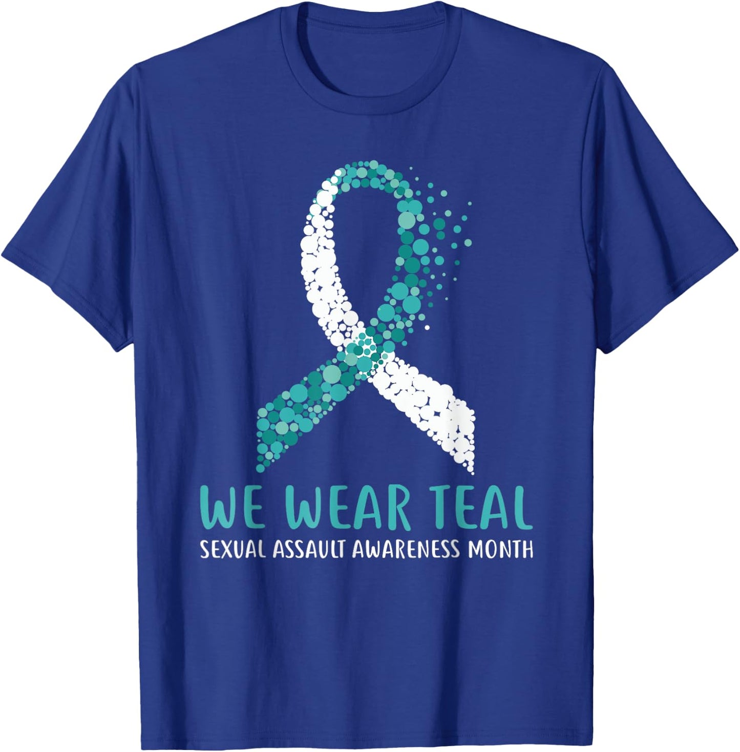 In April We Wear Teal Sexual Assault Awareness Month Ribbon T-Shirt - T-Shirt | Royal