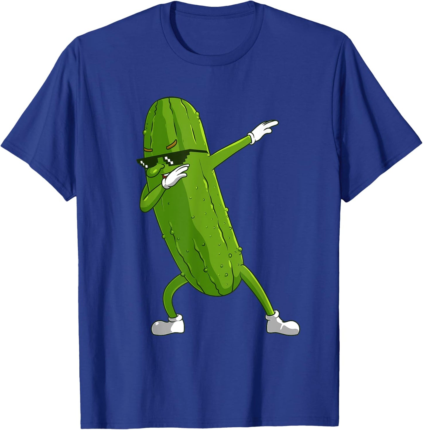 Funny Dabbing Pickle Gift | Cute Dancing Cucumber Men Women T-Shirt - T-Shirt | Royal