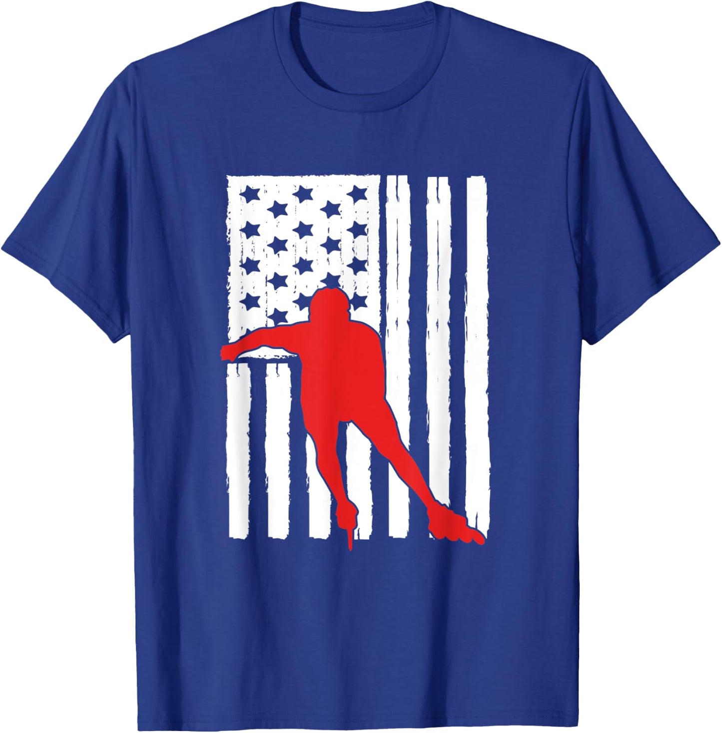 American Flag Inline Speed Skating Lover Theme Design Skater Kids Men T-Shirt - T-Shirt | Royal