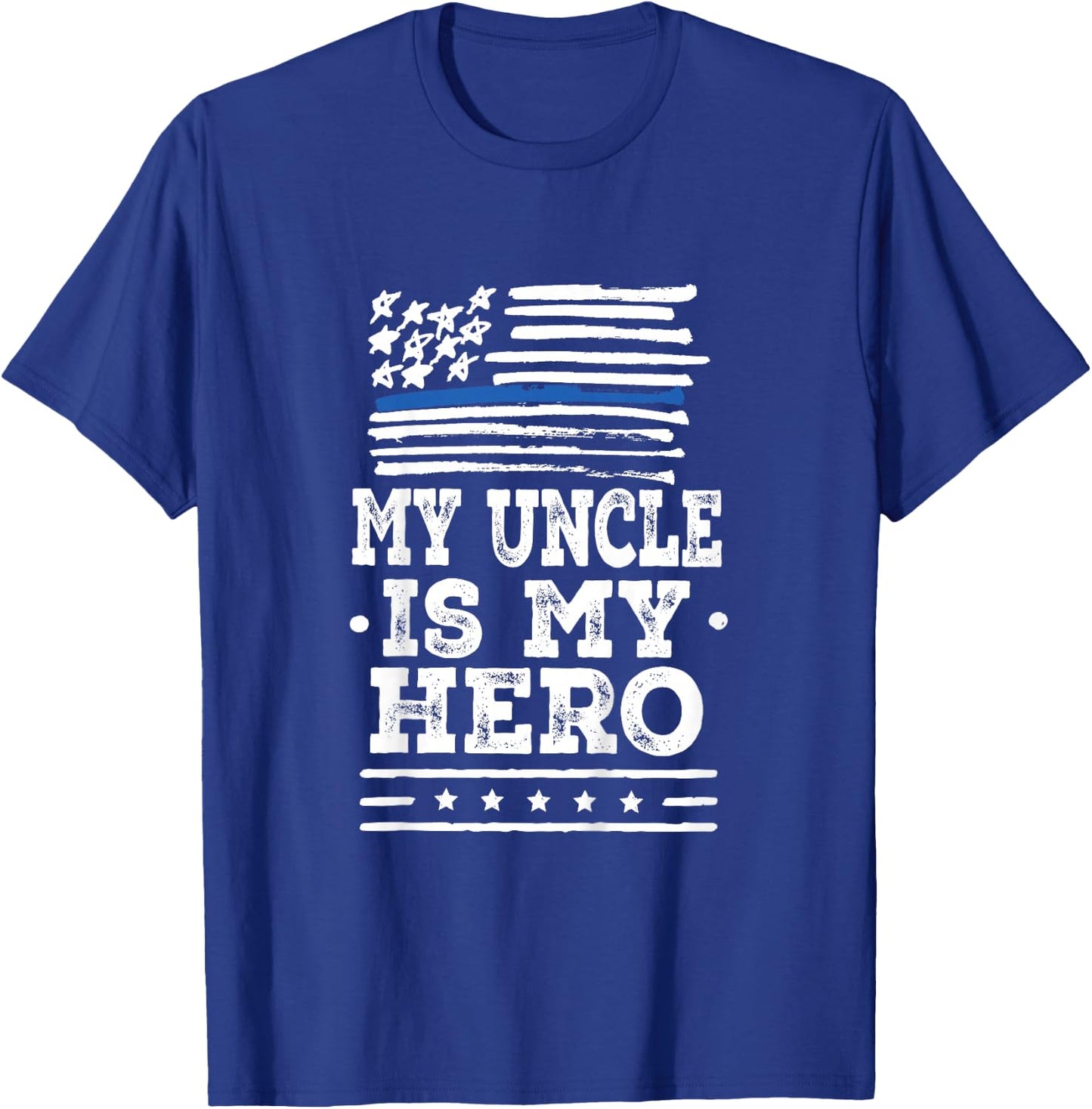 Kids Police Officer Uncle is my Hero T-Shirt - T-Shirt | Royal