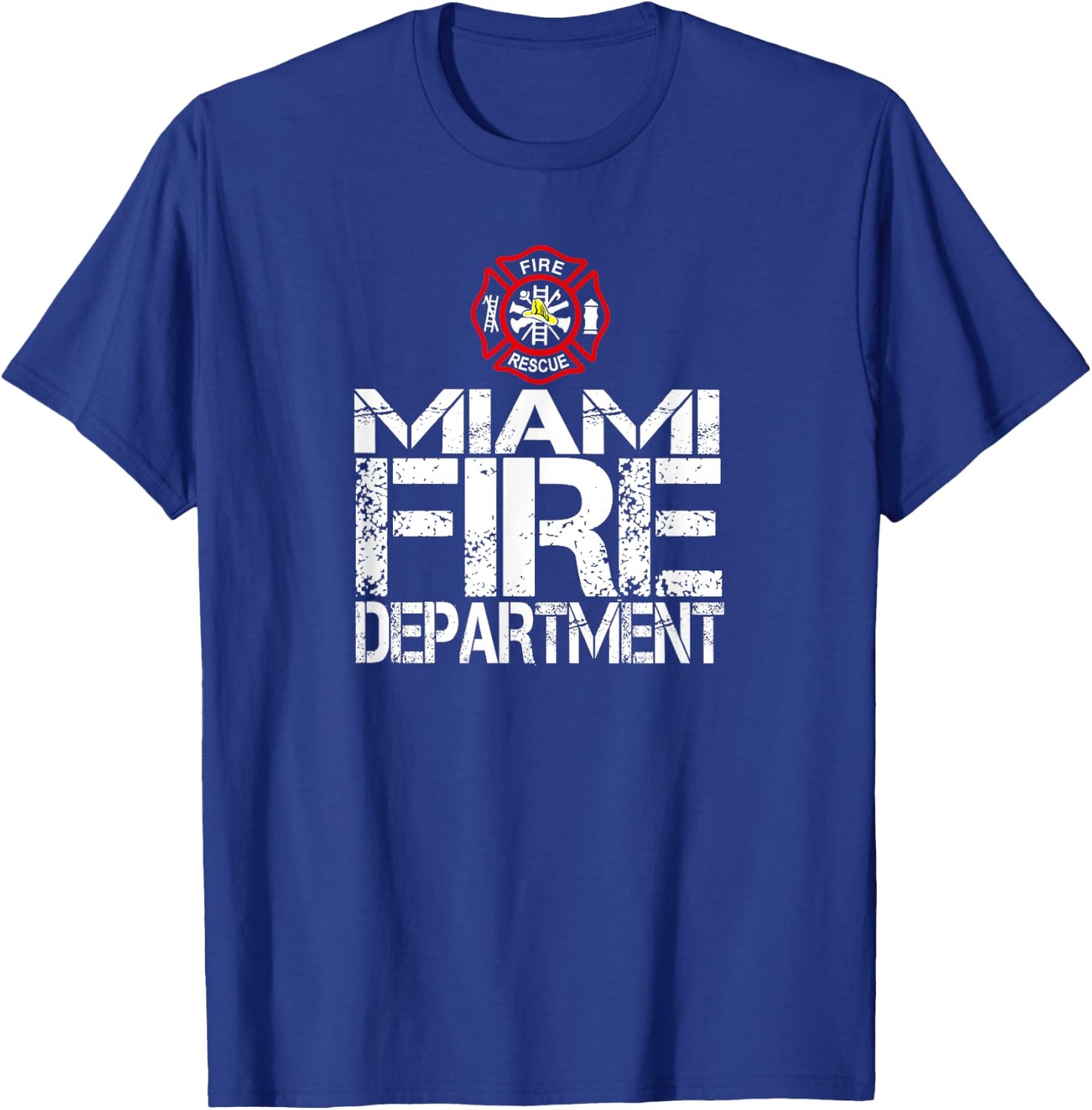 Miami Fire Dept with Florian Cross for Family Kids Adults T-Shirt - T-Shirt | Royal