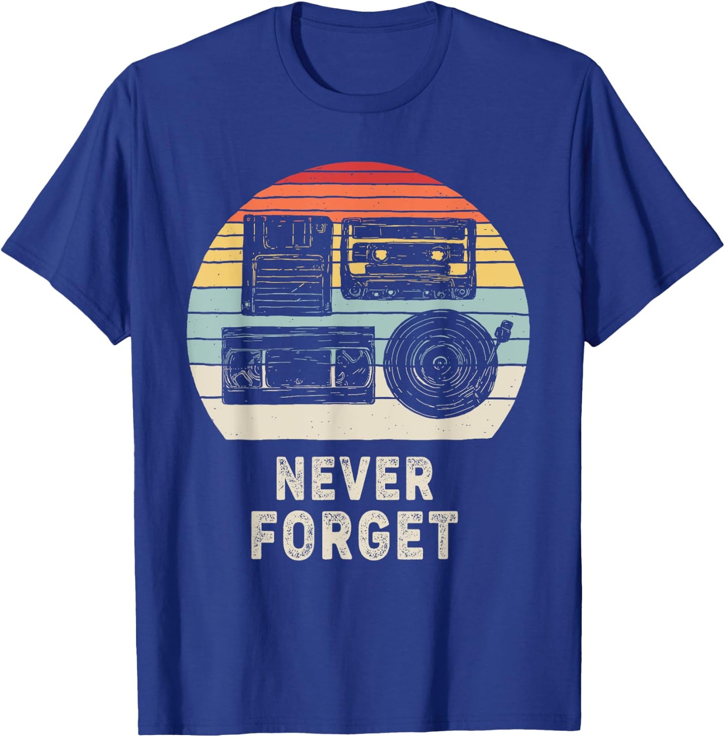 Vintage Retro Never Forget Nostalgia T-Shirt - T-Shirt | Royal