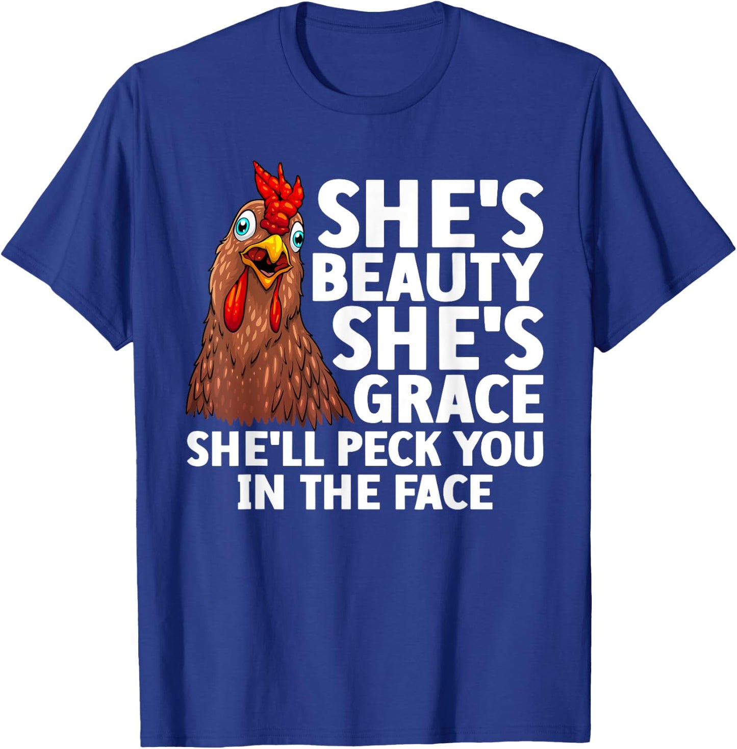 Funny Chicken Art Women Rooster Hen Chicken Farmer T-Shirt - T-Shirt | Royal