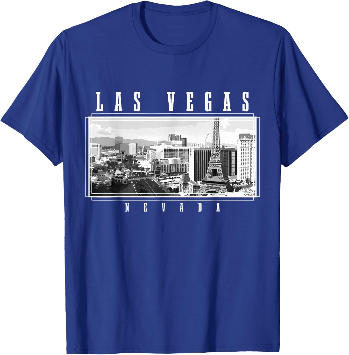Las Vegas Skyline Nevada Vintage USA America Souvenir T-Shirt - T-Shirt | Royal