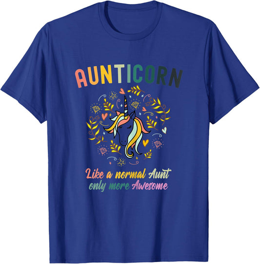 Aunticorn Like A Normal Aunt Only More Awesome T-Shirt - T-Shirt | Royal
