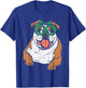 English Bulldog Shamrock Glasses St Patricks Day Dog Gift Women Kids T-Shirt - T-Shirt | Royal