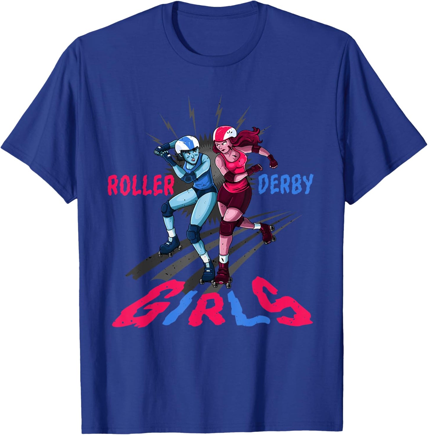 Roller Derby Girls Funny Jammer Skates Player T-Shirt - T-Shirt | Royal