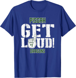 Pisgah High School GET LOUD Dragons T-Shirt - T-Shirt | Royal