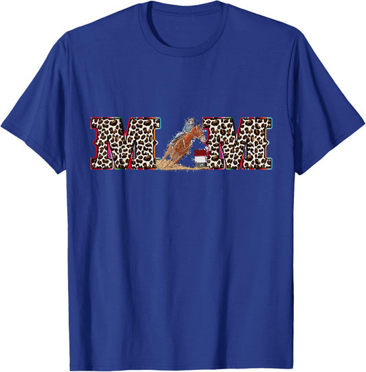 Horse Barrel Racing Mom Serape Leopard pattern Rodeo Cowgirl T-Shirt - T-Shirt | Royal