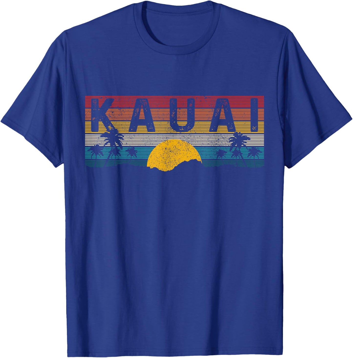 Kauai Hawaii Vintage Sunset Surfer Beach Souvenir T-Shirt - T-Shirt | Royal