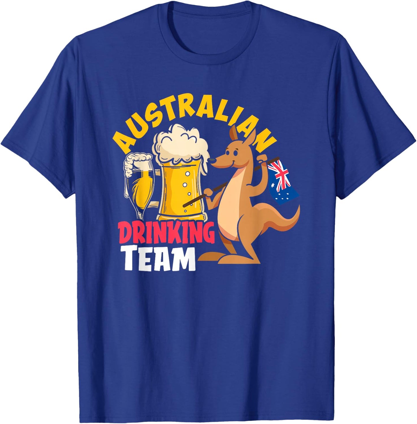 Australian Drinking Beer Team Funny Australia Day T-Shirt - T-Shirt | Royal