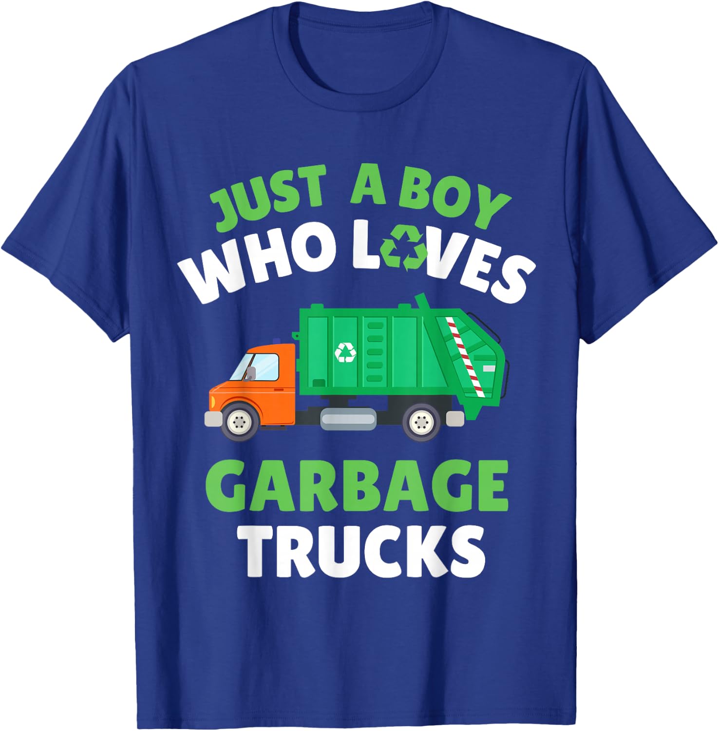Just A Boy Who Loves Garbage Trucks Kids Toddler Baby 5T 4T T-Shirt - T-Shirt | Royal