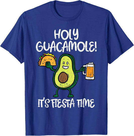 Holy Guacamole Fiesta Avocado Beer Taco Cinco De Mayo T-Shirt - T-Shirt | Royal