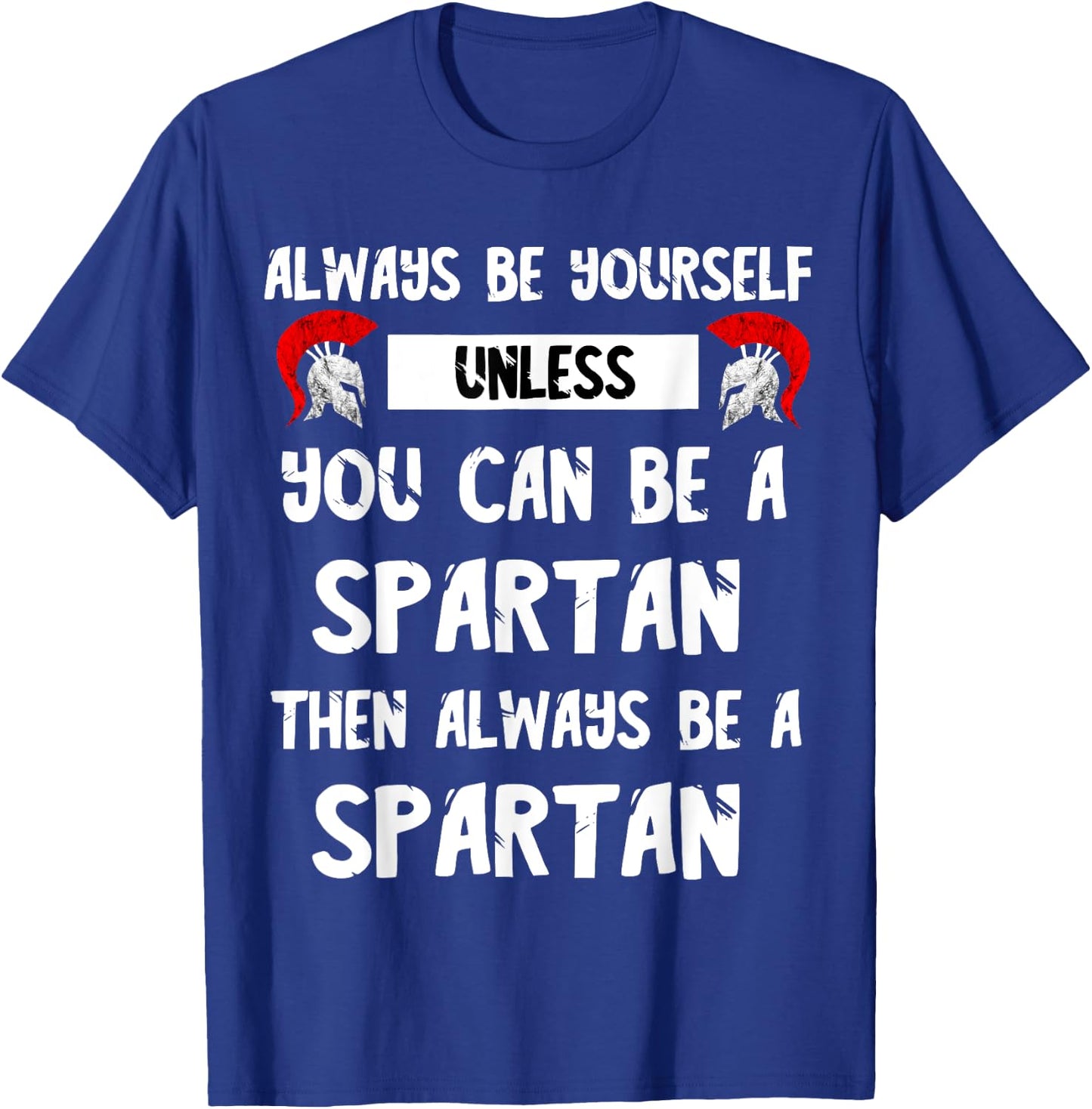 Spartan Spartacus Warrior Soldier Gladiators Helmet Sparta T-Shirt - T-Shirt | Royal