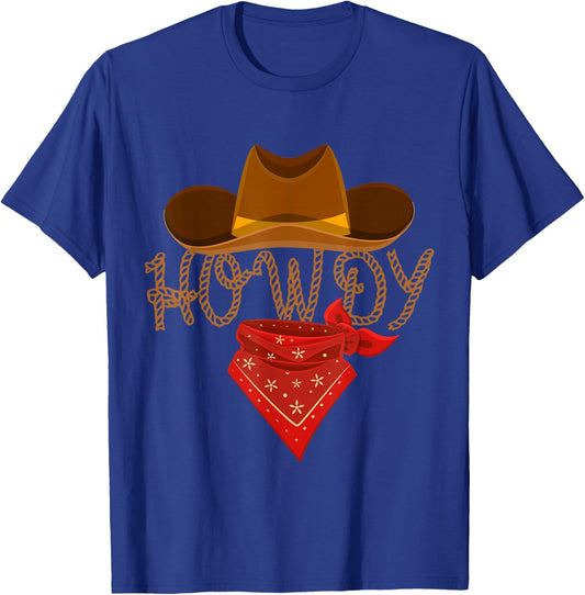 Distressed Howdy Cowboy T-Shirt - T-Shirt | Royal