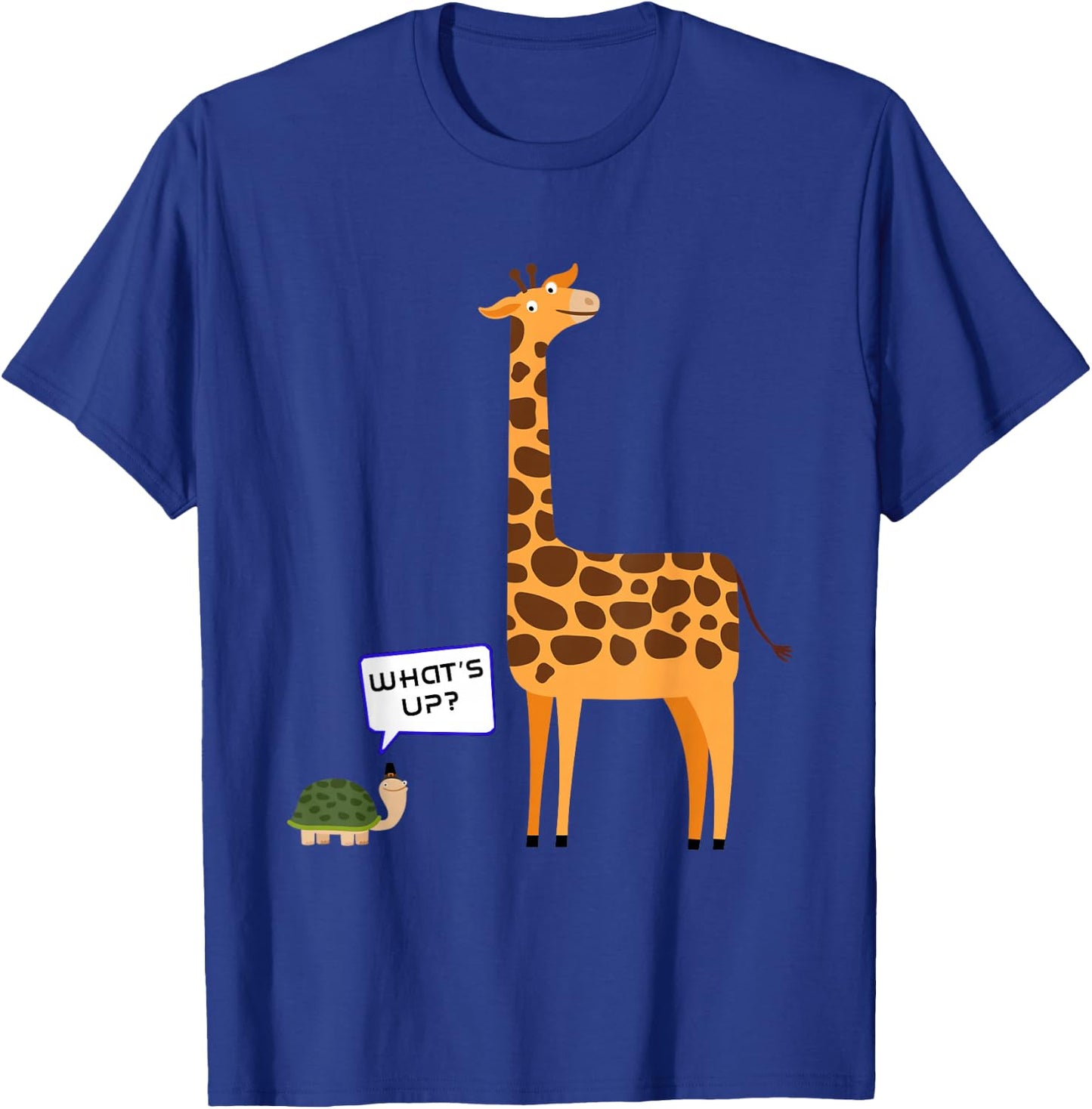 What's Up? Funny Turtle and Giraffe gift T-Shirt - T-Shirt | Royal