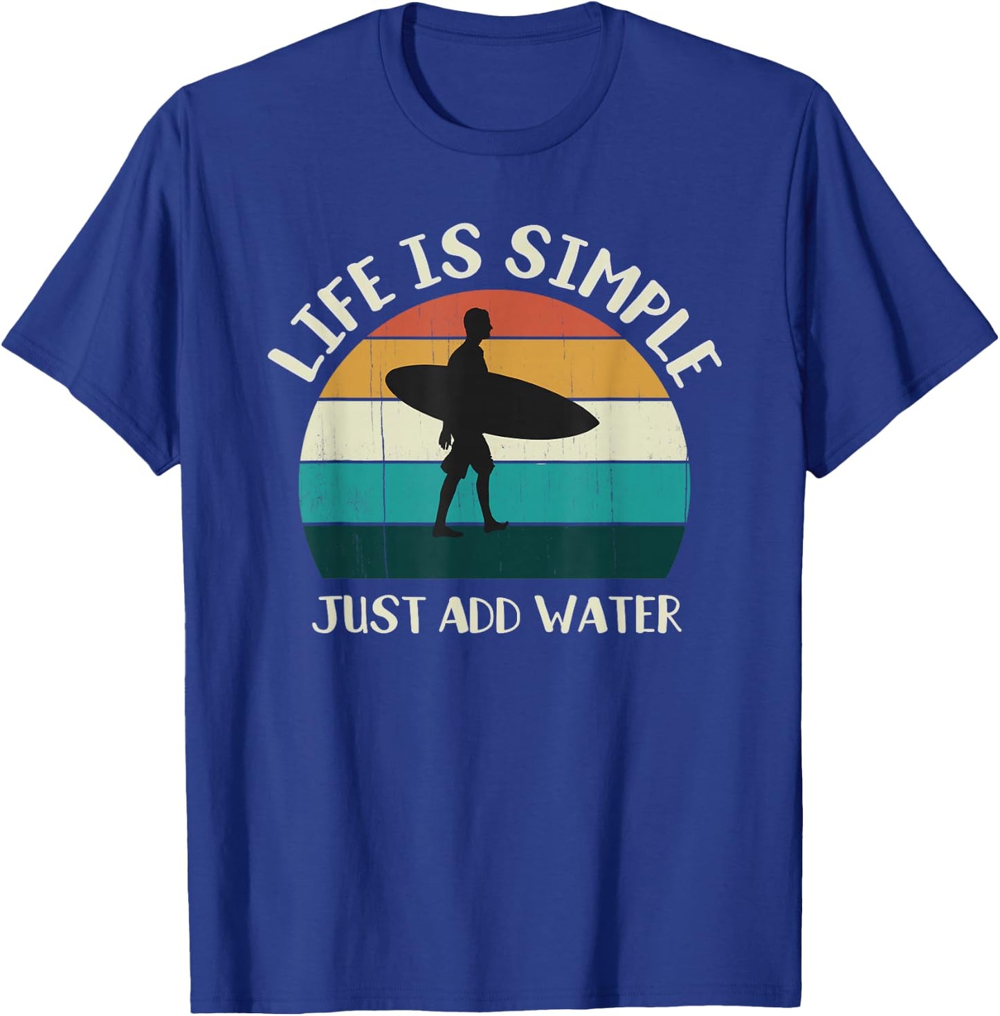 Retro Just Add Water: Sunset Surfer, Vintage Surfing T-Shirt - T-Shirt | Royal